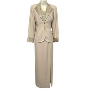 Cream Two Piece Dress and Blazer